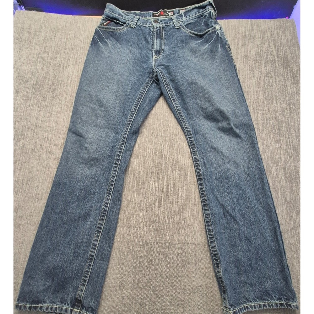 Ariat FR M4 Relaxed Boot Jeans Mens 36x34 Flame Resistant Work Blue Denim Cotton